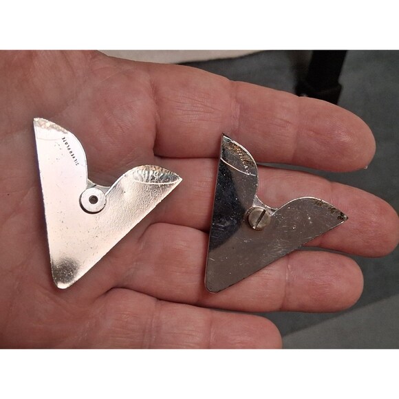 Western Vintage Silverplate Collar Tips Floral Engraved Western Americana - Picture 7 of 8